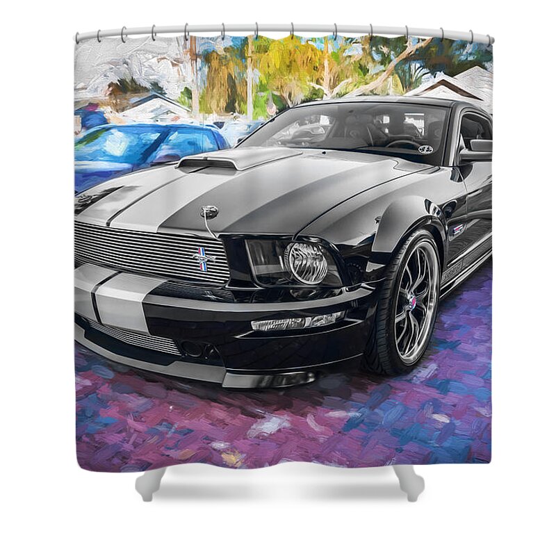 2007 Mustang Shower Curtain featuring the photograph 2007 Ford Mustang Shelby GT Painted #3 by Rich Franco
