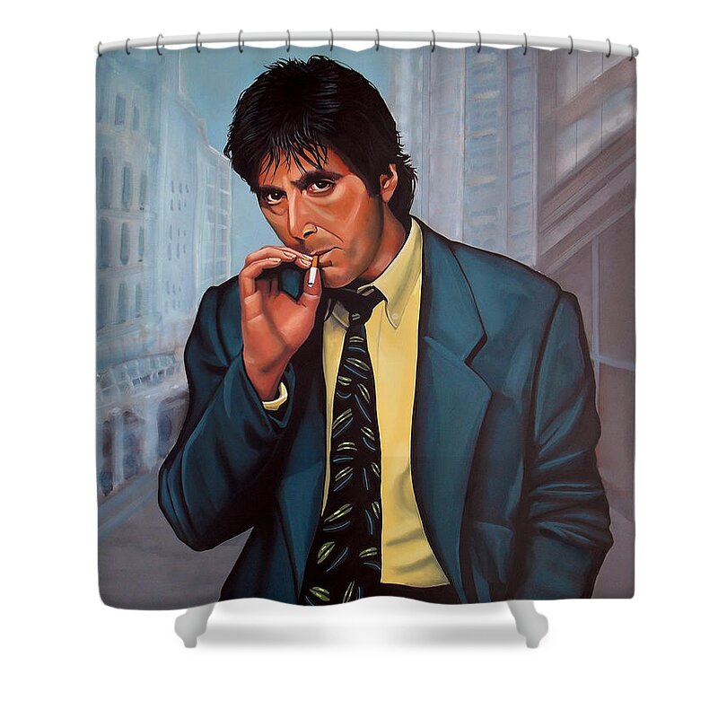 Al Pacino Shower Curtain featuring the painting Al Pacino 2 by Paul Meijering