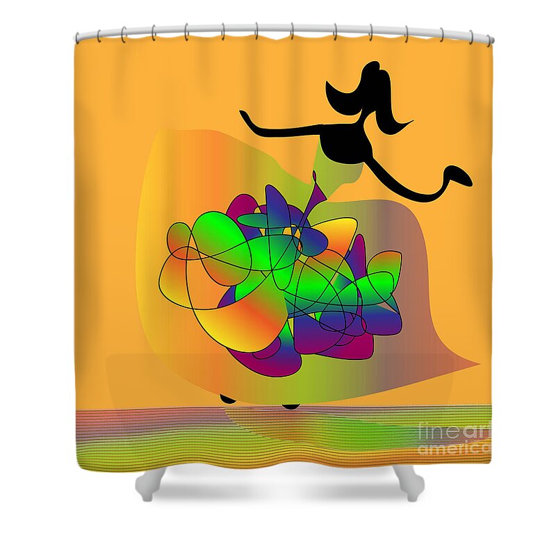 Abstact Shower Curtain featuring the digital art At the Prom by Iris Gelbart