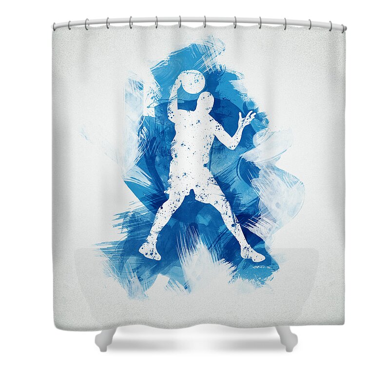 Abstract Shower Curtain featuring the digital art Basketball Player #4 by Aged Pixel