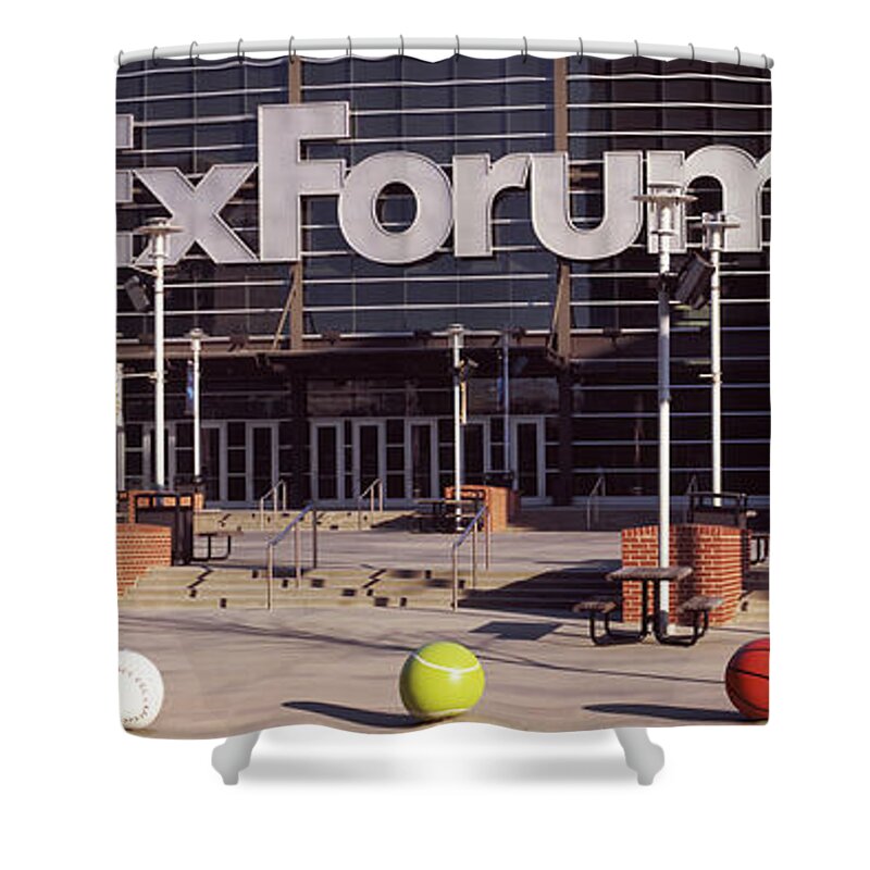 Photography Shower Curtain featuring the photograph Basketball Stadium In The City, Fedex #3 by Panoramic Images