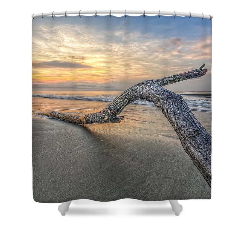 Abstract Shower Curtain featuring the photograph Bough in Ocean by Peter Lakomy