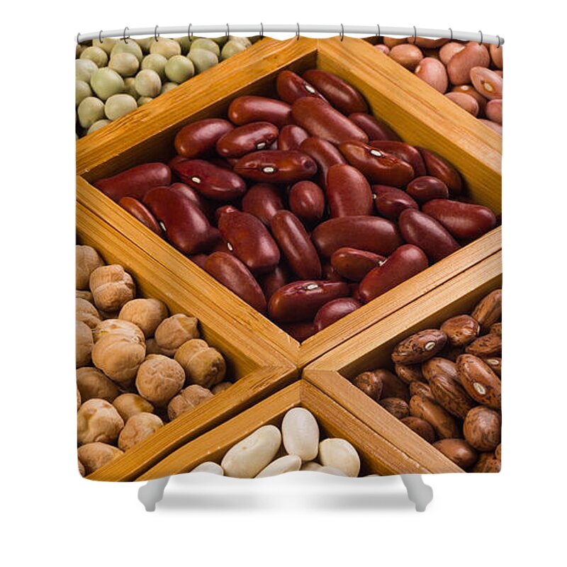 Agricultural Shower Curtain featuring the photograph Boxes of beans #3 by Raul Rodriguez