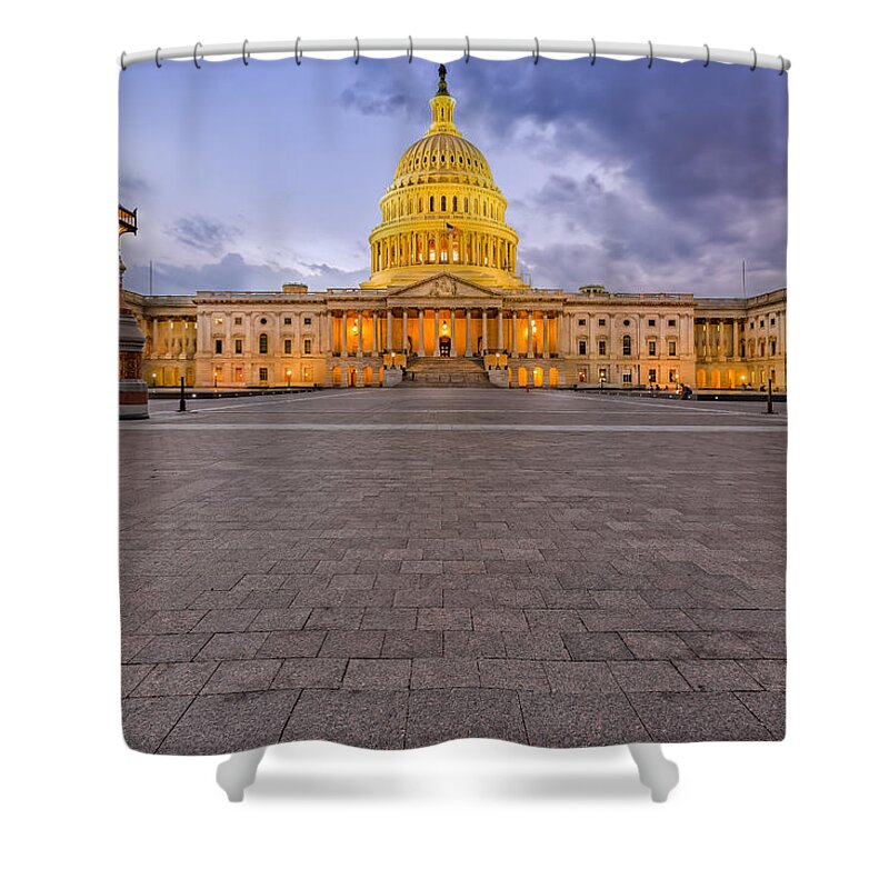 America Shower Curtain featuring the photograph Capitol Building #3 by Peter Lakomy