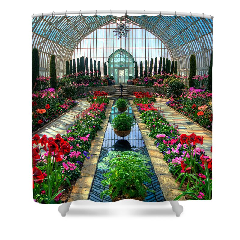 Sunken Garden Shower Curtain featuring the photograph Como Conservatory #3 by Amanda Stadther