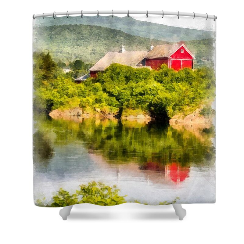 Farm Shower Curtain featuring the photograph Connecticut River Farm #2 by Edward Fielding