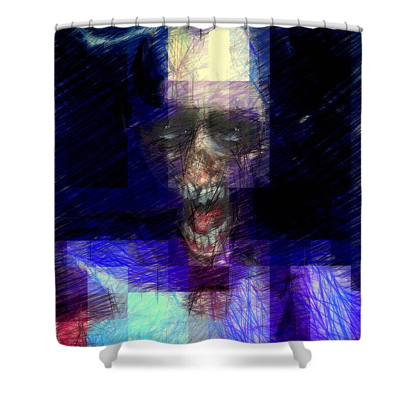 Halloween Shower Curtain featuring the digital art Halloween Mask #3 by Rafael Salazar