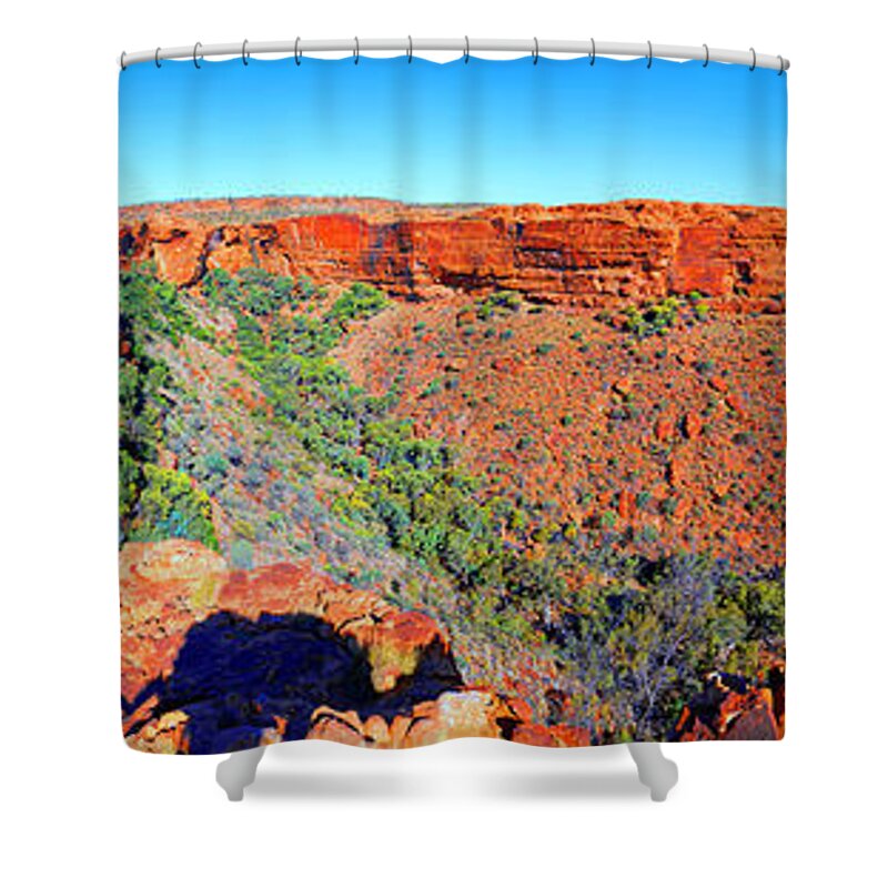 Kings Canyon Outback Landscape Central Australia Australian People Shower Curtain featuring the photograph Kings Canyon #3 by Bill Robinson