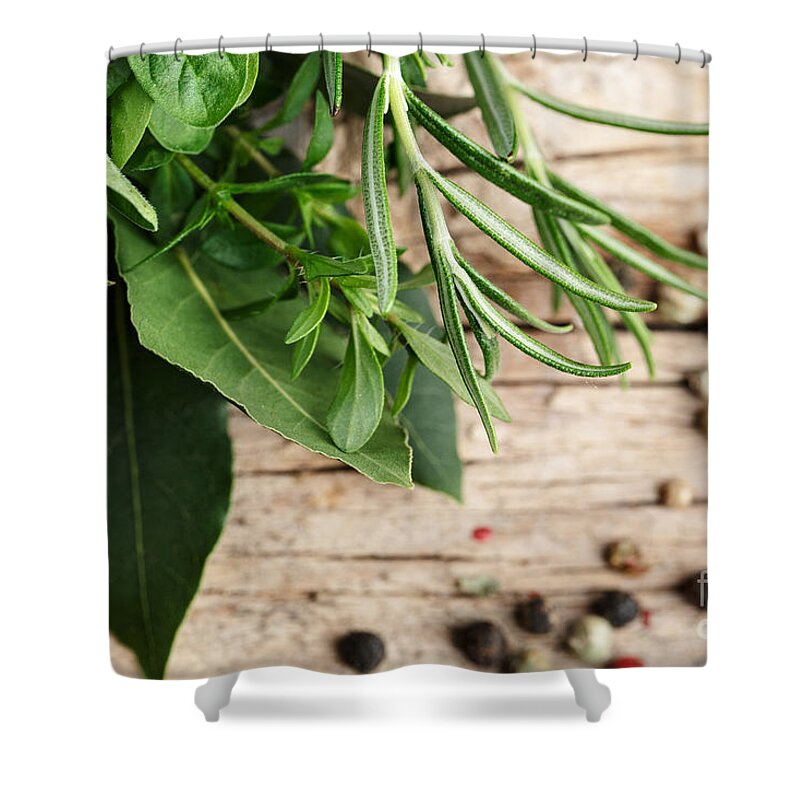 Lorel Shower Curtain featuring the photograph Kitchen Herbs by Nailia Schwarz