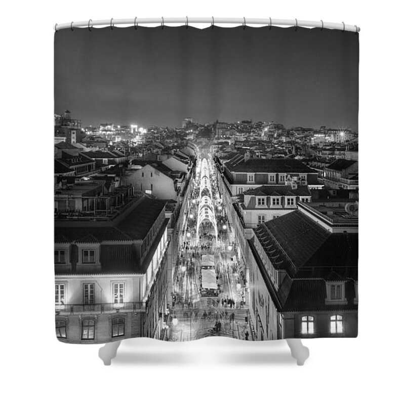 Alfama Shower Curtain featuring the photograph Lisbon Downtown #3 by Carlos Caetano