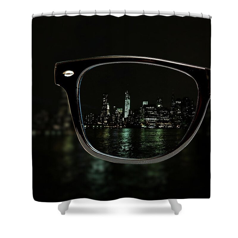 Glasses Shower Curtain featuring the photograph Night Vision #4 by Natasha Marco
