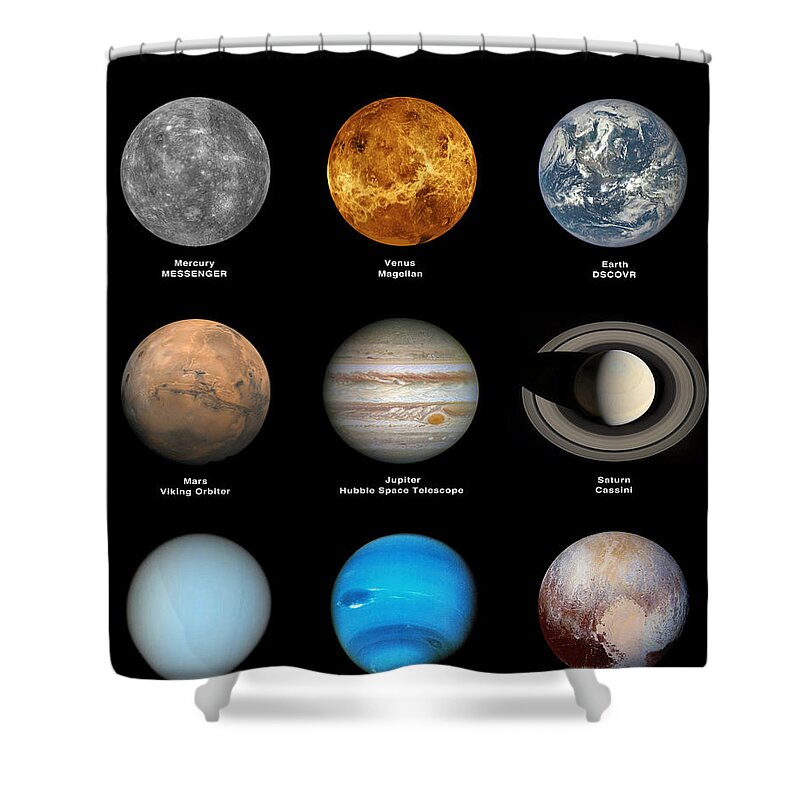 Science Shower Curtain featuring the photograph Planets Of The Solar System Including #3 by Science Source