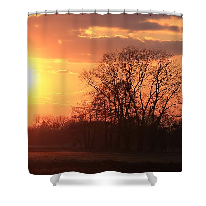 Sunset Shower Curtain featuring the photograph Sunset #3 by Four Hands Art