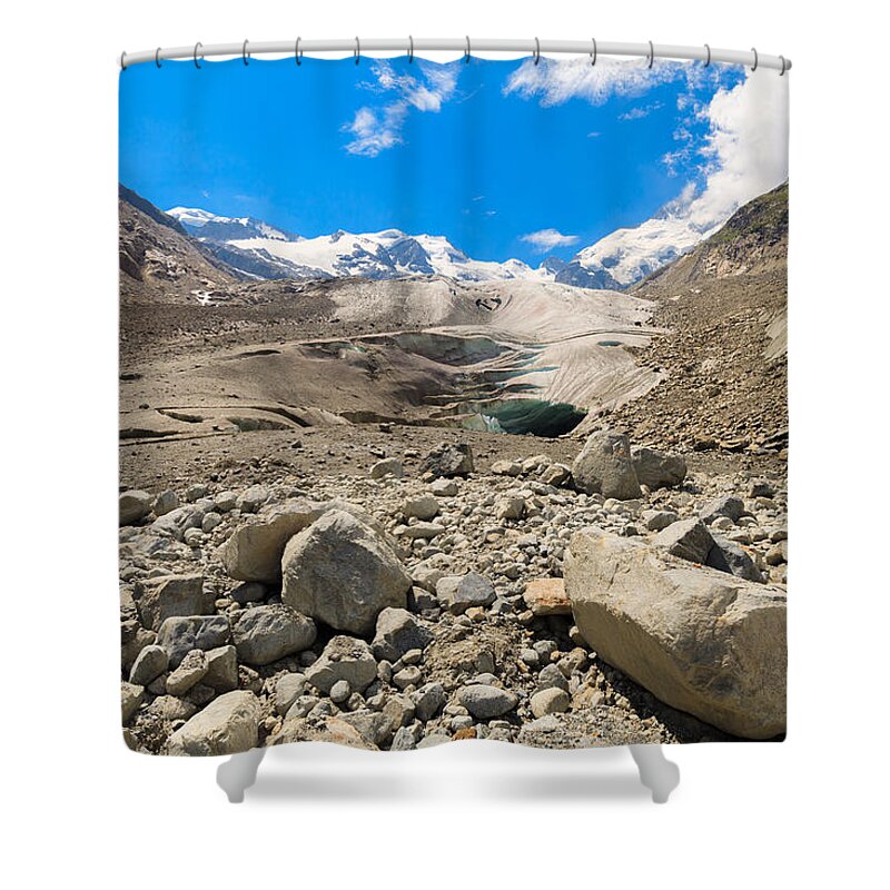 Bernina Shower Curtain featuring the photograph Swiss Mountains #3 by Raul Rodriguez
