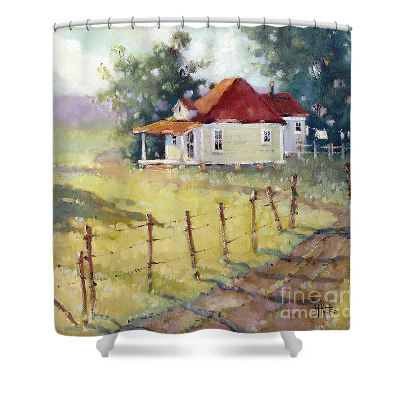 Texas Shower Curtain featuring the painting Texas Plain and Simple by Joyce Hicks