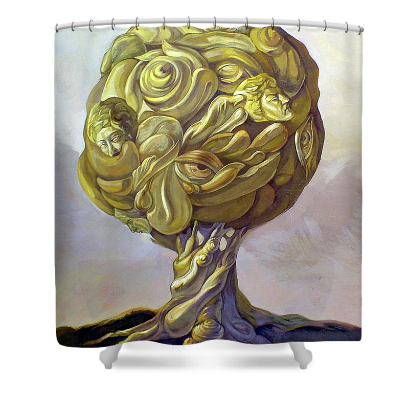 Tree Of Knowledge Shower Curtain featuring the painting Tree of Knowledge #2 by Filip Mihail