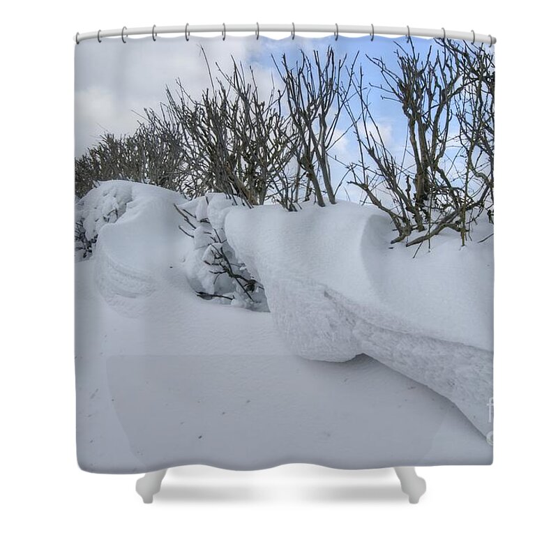 Snow Shower Curtain featuring the photograph Drift 2 by David Birchall