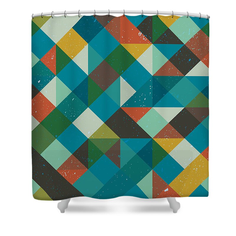 Abstract Shower Curtain featuring the digital art Pixel Art #33 by Mike Taylor