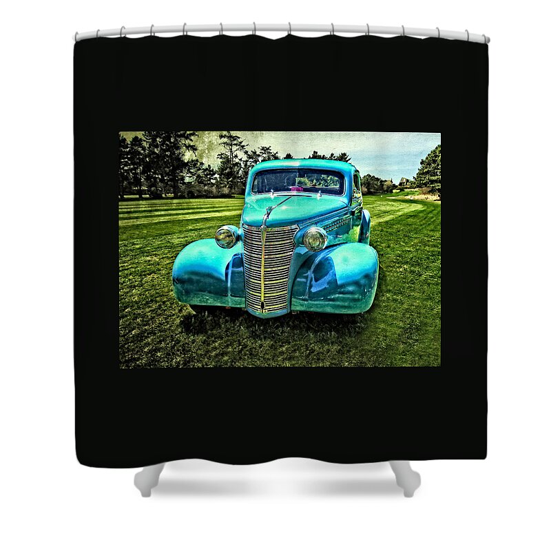 1938 Chevrolet Shower Curtain featuring the photograph 38 Chevy Coupe by Thom Zehrfeld