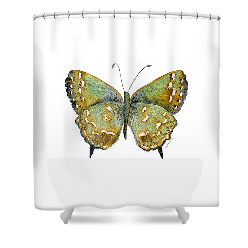 Hesseli Butterfly Shower Curtain featuring the painting 38 Hesseli Butterfly by Amy Kirkpatrick