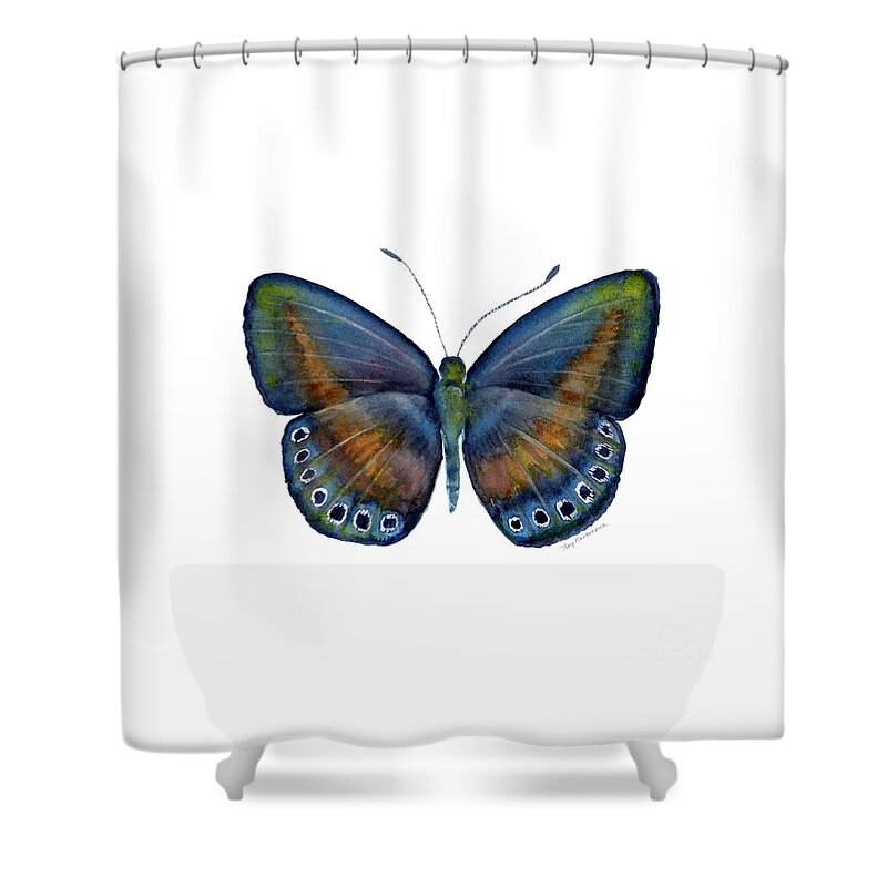 Danis Shower Curtain featuring the painting 39 Mydanis Butterfly by Amy Kirkpatrick