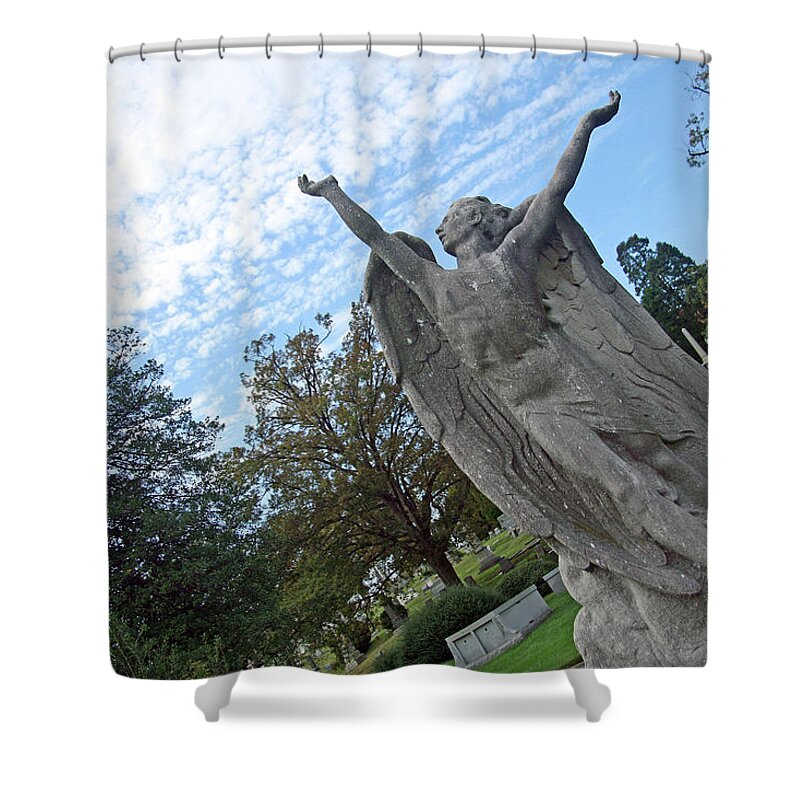 Anne Shower Curtain featuring the photograph Anne Simon's Angel by Cora Wandel