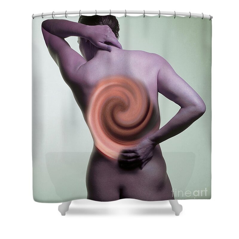 Back Pain Shower Curtain featuring the photograph Back Pain #4 by Dennis Potokar