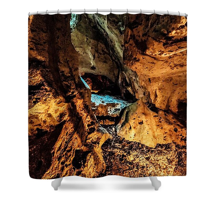 Ocho Rio Shower Curtain featuring the photograph Green Grotto Caves #4 by Bill Howard