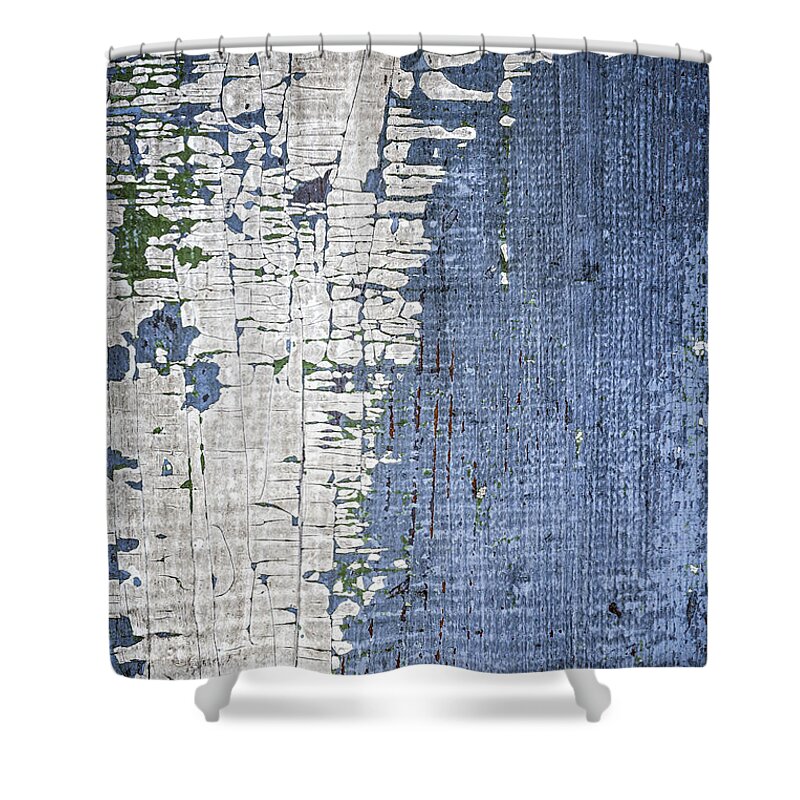 Wood Shower Curtain featuring the photograph Old painted wood abstract No.4 by Elena Elisseeva