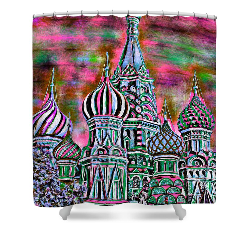 Church Shower Curtain featuring the painting Rainbow Temple #3 by Bruce Nutting