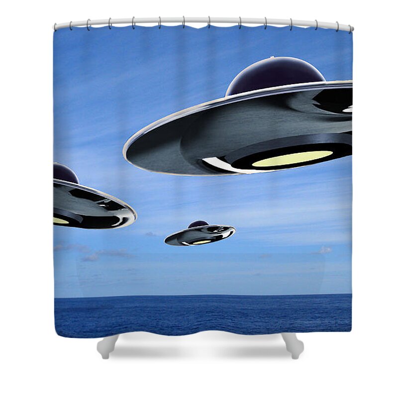 Illustration Shower Curtain featuring the photograph Ufo #4 by Spencer Sutton