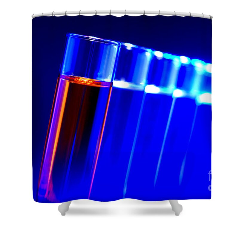 Test Shower Curtain featuring the photograph Laboratory Test Tubes in Science Research Lab #41 by Science Research Lab