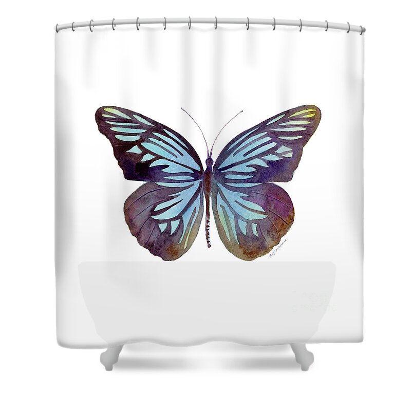 Pareronia Shower Curtain featuring the painting 45 Pareronia Tritaea Butterfly by Amy Kirkpatrick
