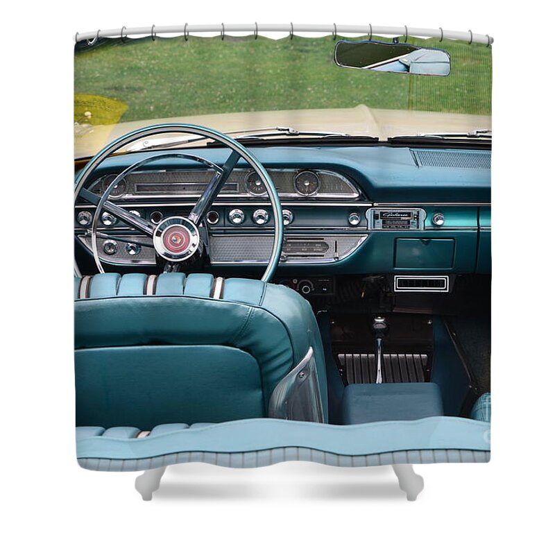 Turquoise Shower Curtain featuring the photograph Ford Detail by Dean Ferreira