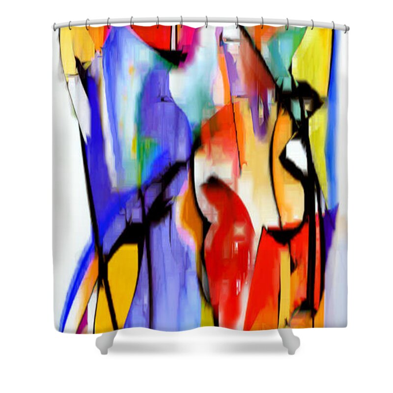 Abstract Shower Curtain featuring the digital art Abstract Series IV #5 by Rafael Salazar