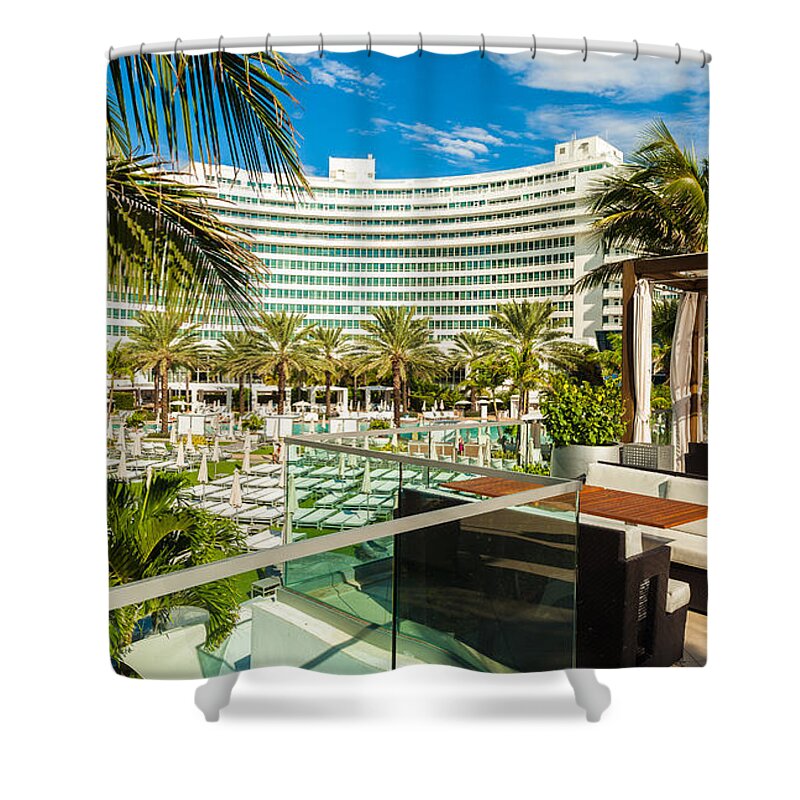 Architecture Shower Curtain featuring the photograph Fontainebleau Hotel #5 by Raul Rodriguez