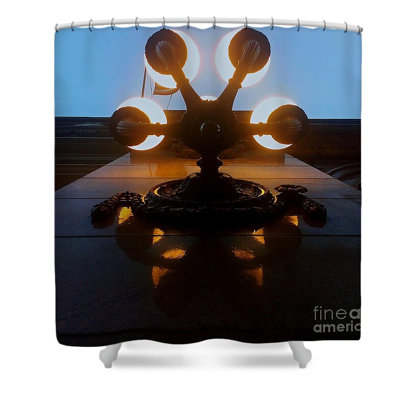Sconce Shower Curtain featuring the photograph 5 Points of Light by James Aiken