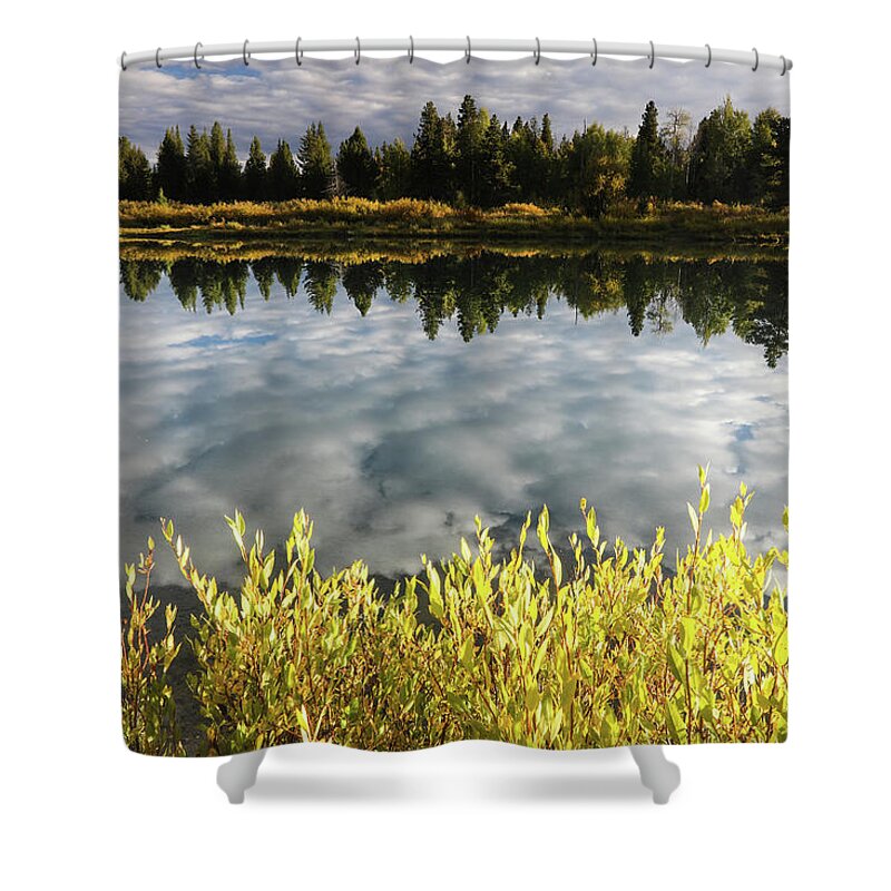 Photography Shower Curtain featuring the photograph Reflection Of Clouds On Water, Teton #5 by Panoramic Images