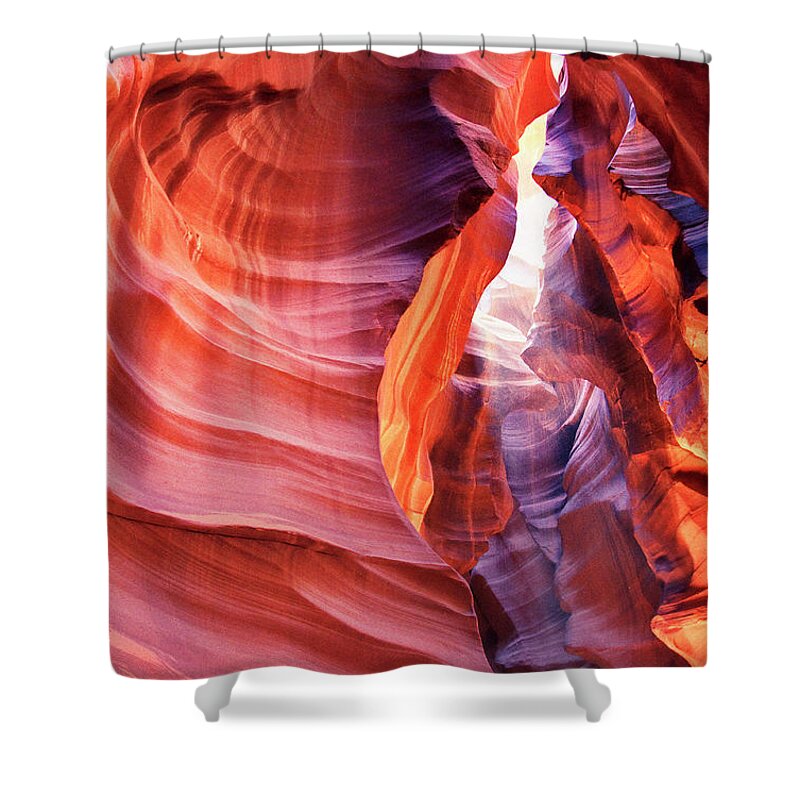 Native American Reservation Shower Curtain featuring the photograph Upper Antelope Canyon #5 by Powerofforever