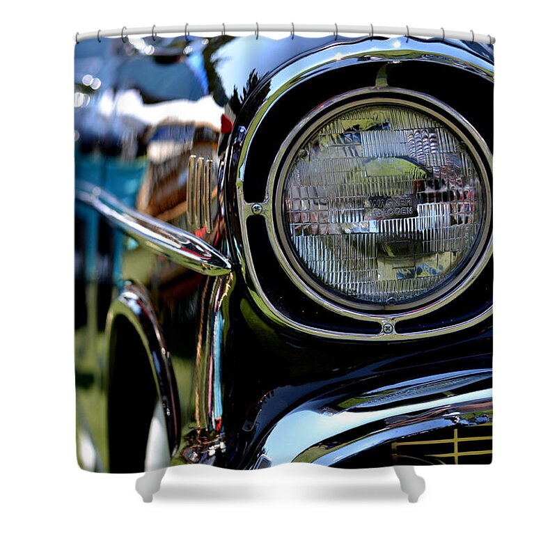 Car Shower Curtain featuring the photograph 50's Chevy by Dean Ferreira