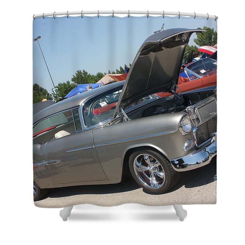 1955 Chevrolet Bel Air Shower Curtain featuring the photograph 55 Bel Air-8206 by Gary Gingrich Galleries