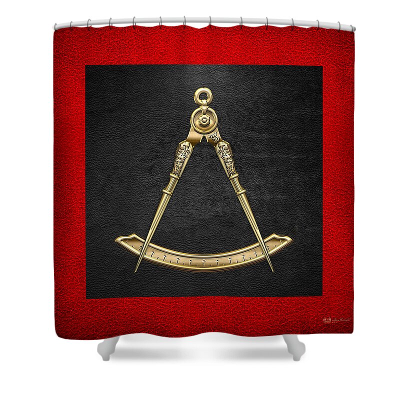 'ancient Brotherhoods' Collection By Serge Averbukh Shower Curtain featuring the digital art 5th Degree Mason - Perfect Master Masonic Jewel by Serge Averbukh