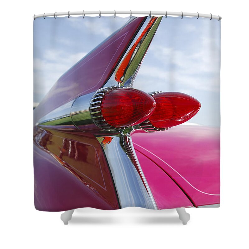 Transportation Shower Curtain featuring the photograph 1959 Cadillac Eldorado Taillight #6 by Jill Reger