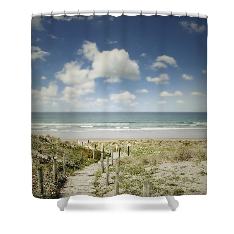 Beach Shower Curtain featuring the photograph Beach view #6 by Les Cunliffe