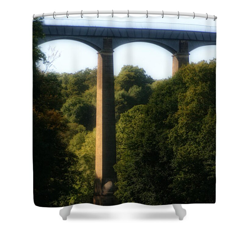 Trees Shower Curtain featuring the photograph Pontcysyllte Aqueduct and Trevor Basin by Doc Braham