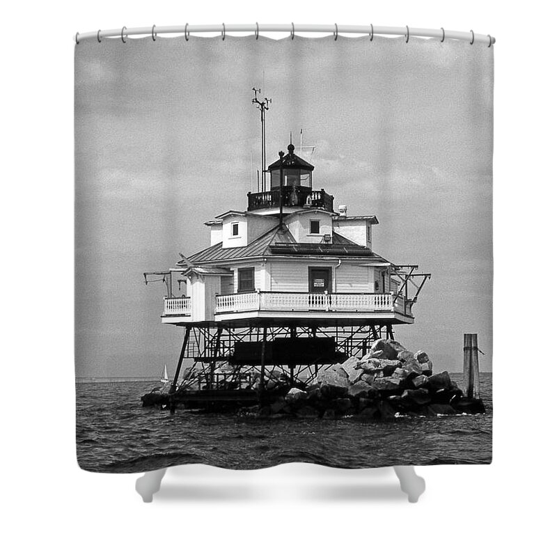 Lighthouses Shower Curtain featuring the photograph Thomas Point Shoal Lighthouse #4 by Skip Willits