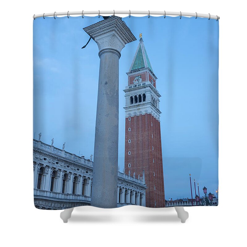 Blue Hour Shower Curtain featuring the photograph Venice - Italy #6 by Mats Silvan