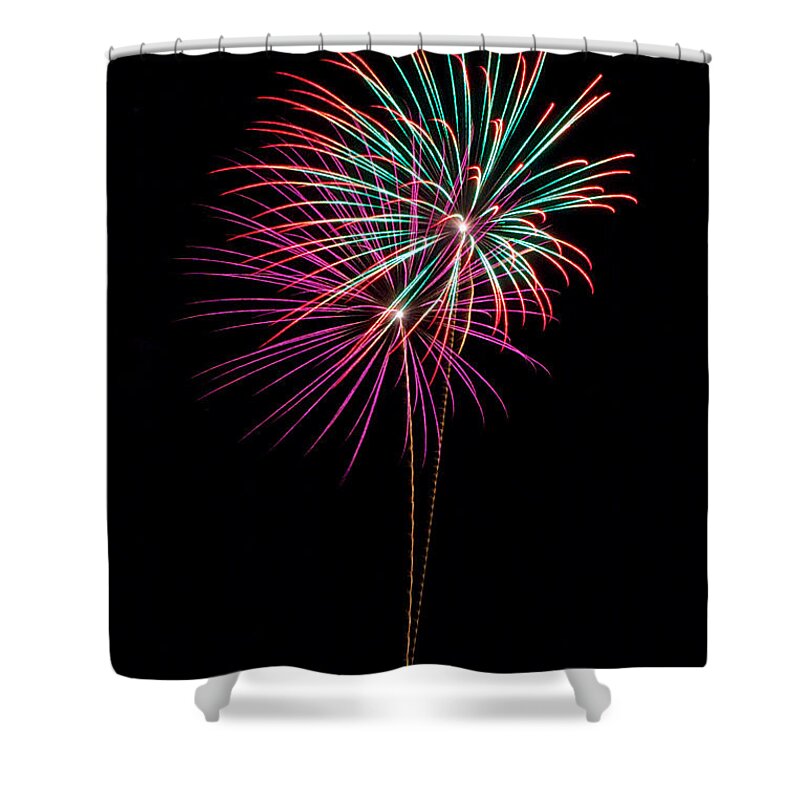 Fireworks Shower Curtain featuring the photograph RVR Fireworks 2013 #60 by Mark Dodd