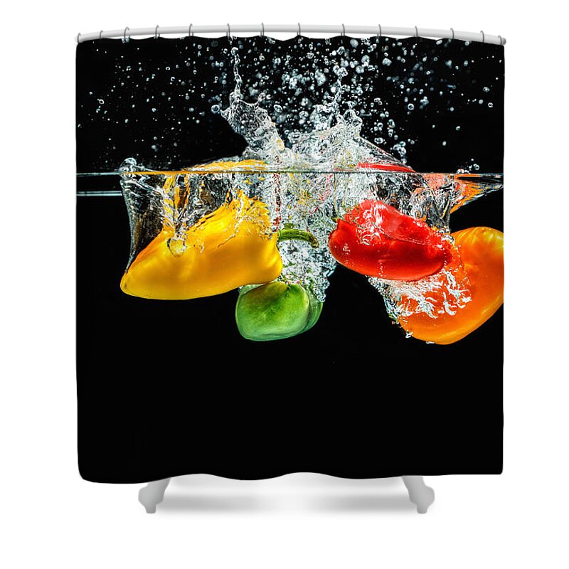 Agriculture Shower Curtain featuring the photograph Splashing Paprika by Peter Lakomy