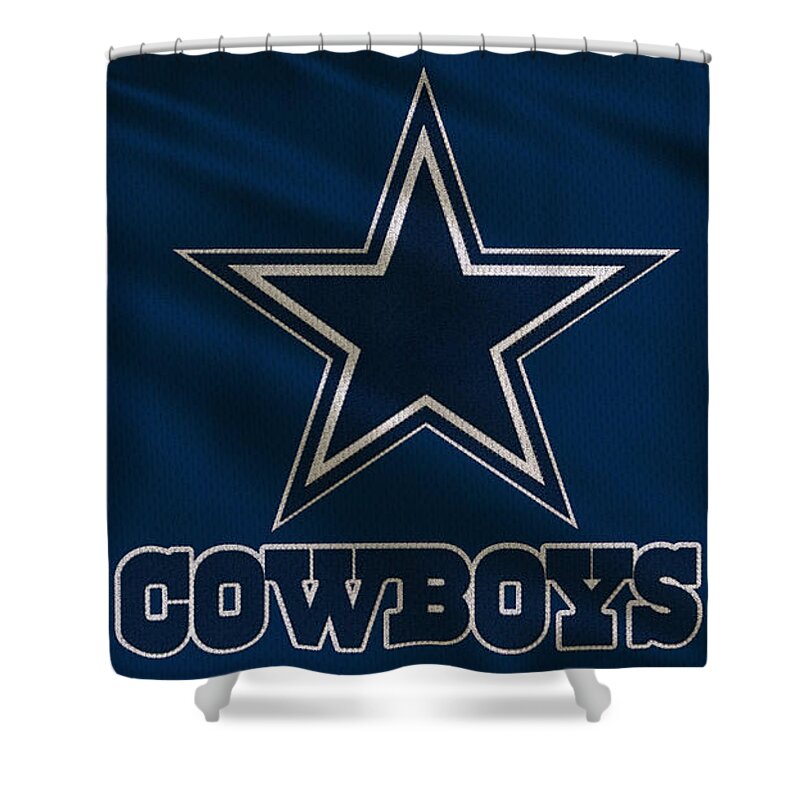 Cowboys Shower Curtain featuring the photograph Dallas Cowboys Uniform by Joe Hamilton